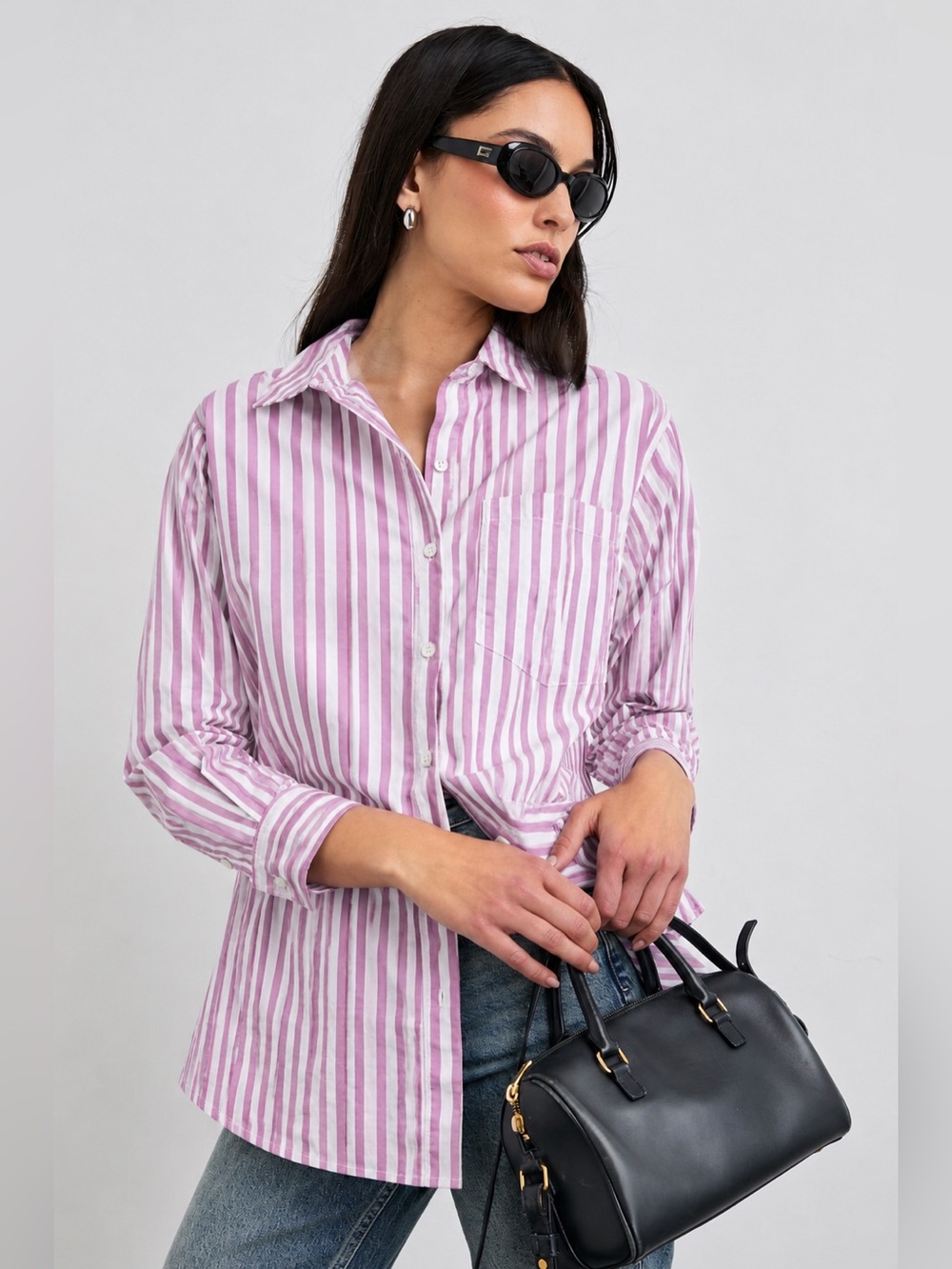 RAILS Elsa Button Down Striped Cotton Shirt Size Medium